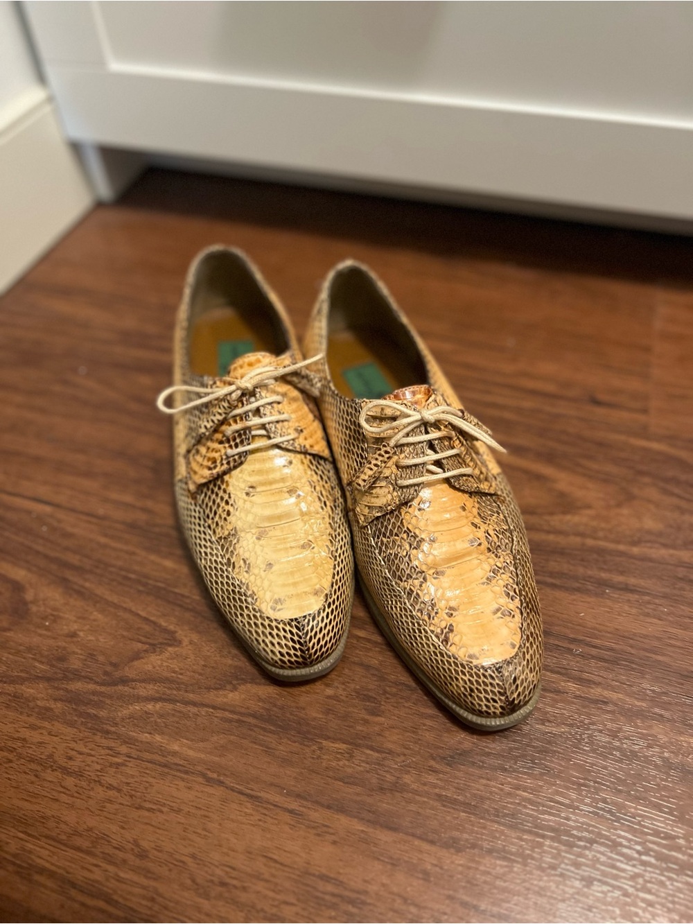 Giorgio Brutini Tan Snakeskin Ofxords